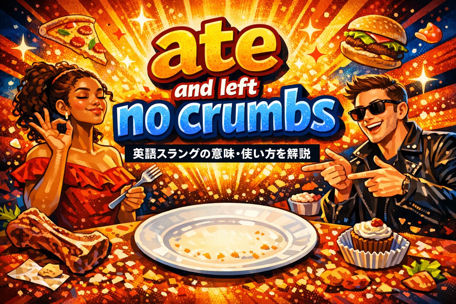 ate and left no crumbs の意味とは？英語スラングの意味・使い方を解説