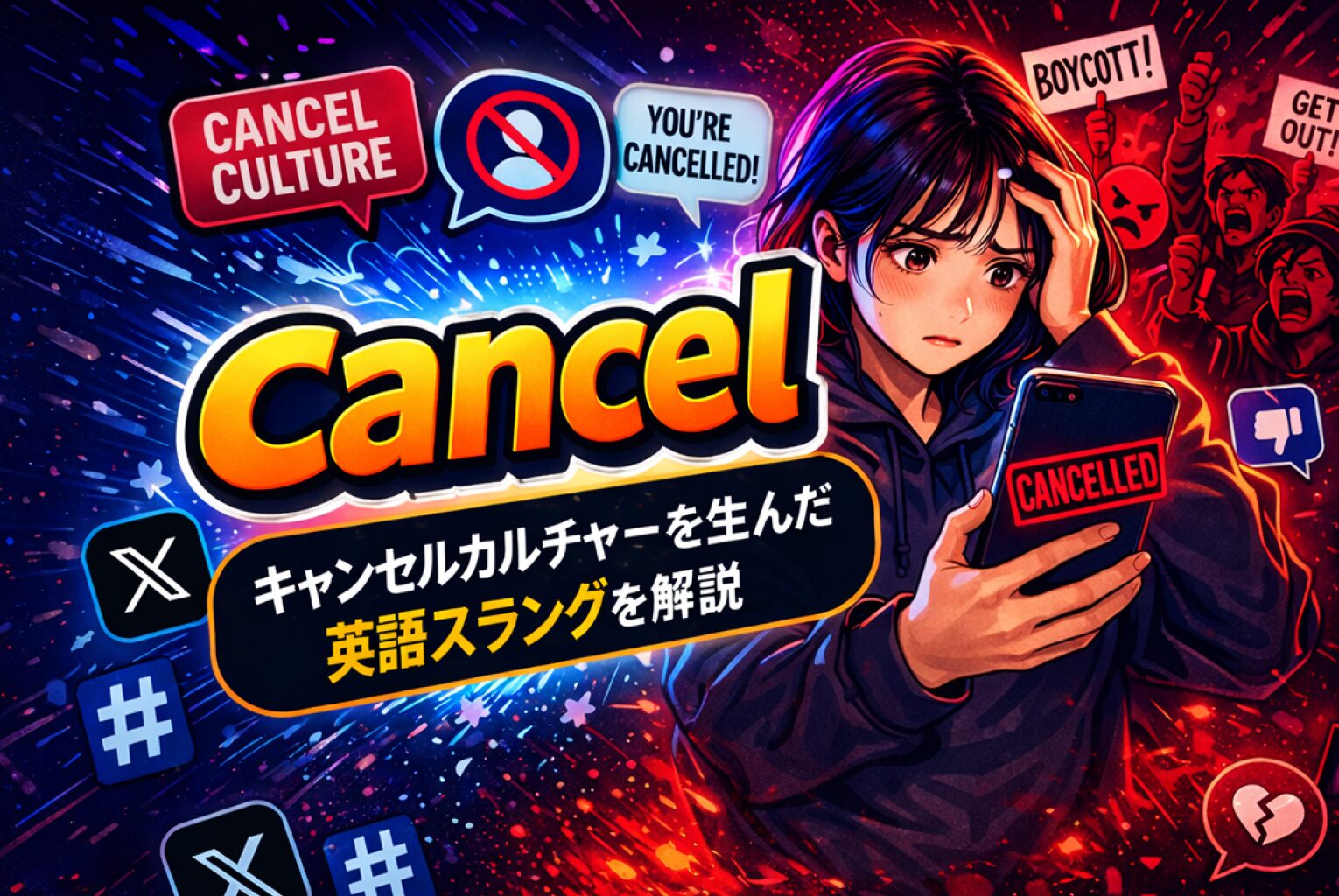 cancel の意味とは？キャンセルカルチャーを生んだ英語スラングの意味・使い方を解説
