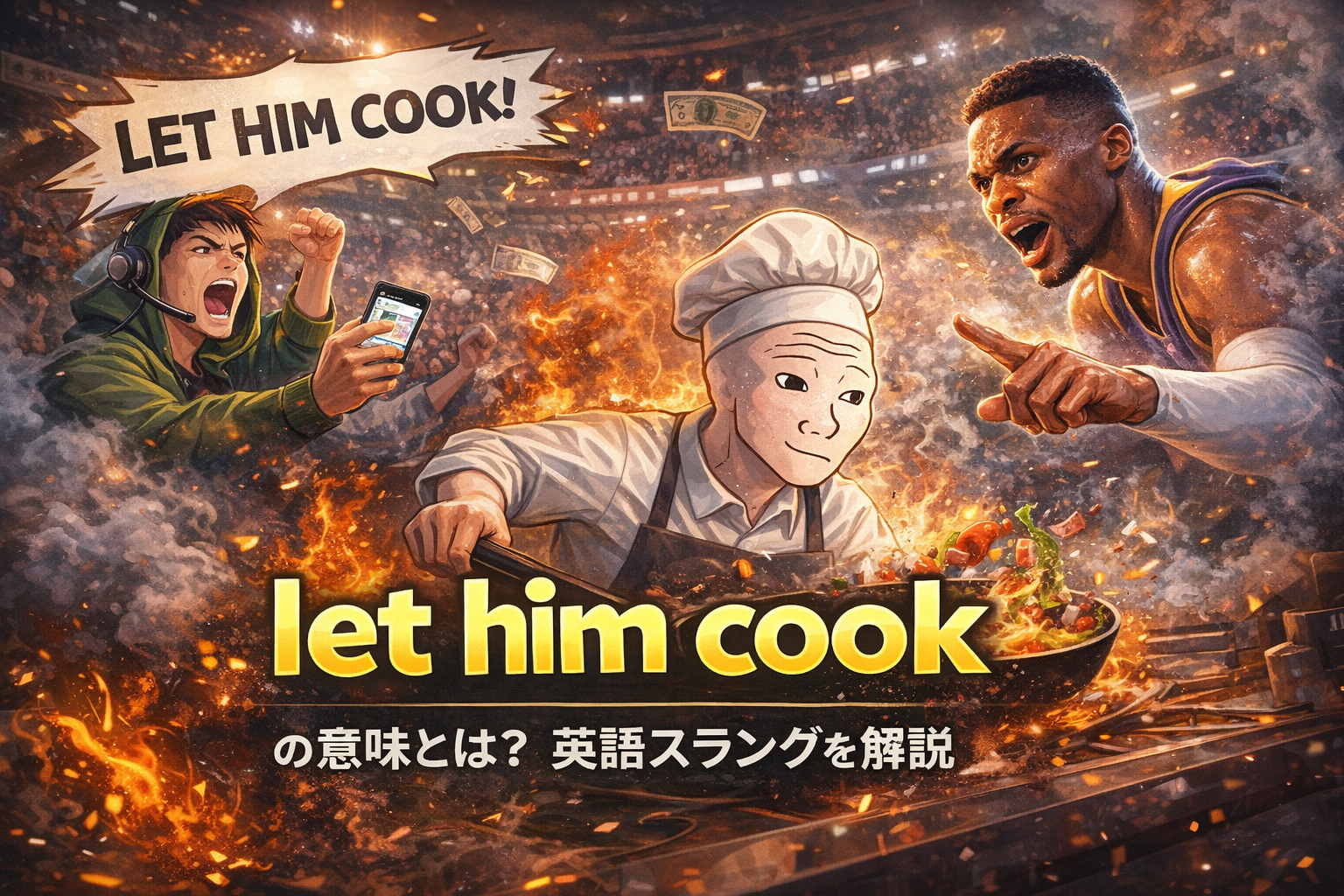 let him cook の意味や使い方を解説する記事のアイキャッチ画像