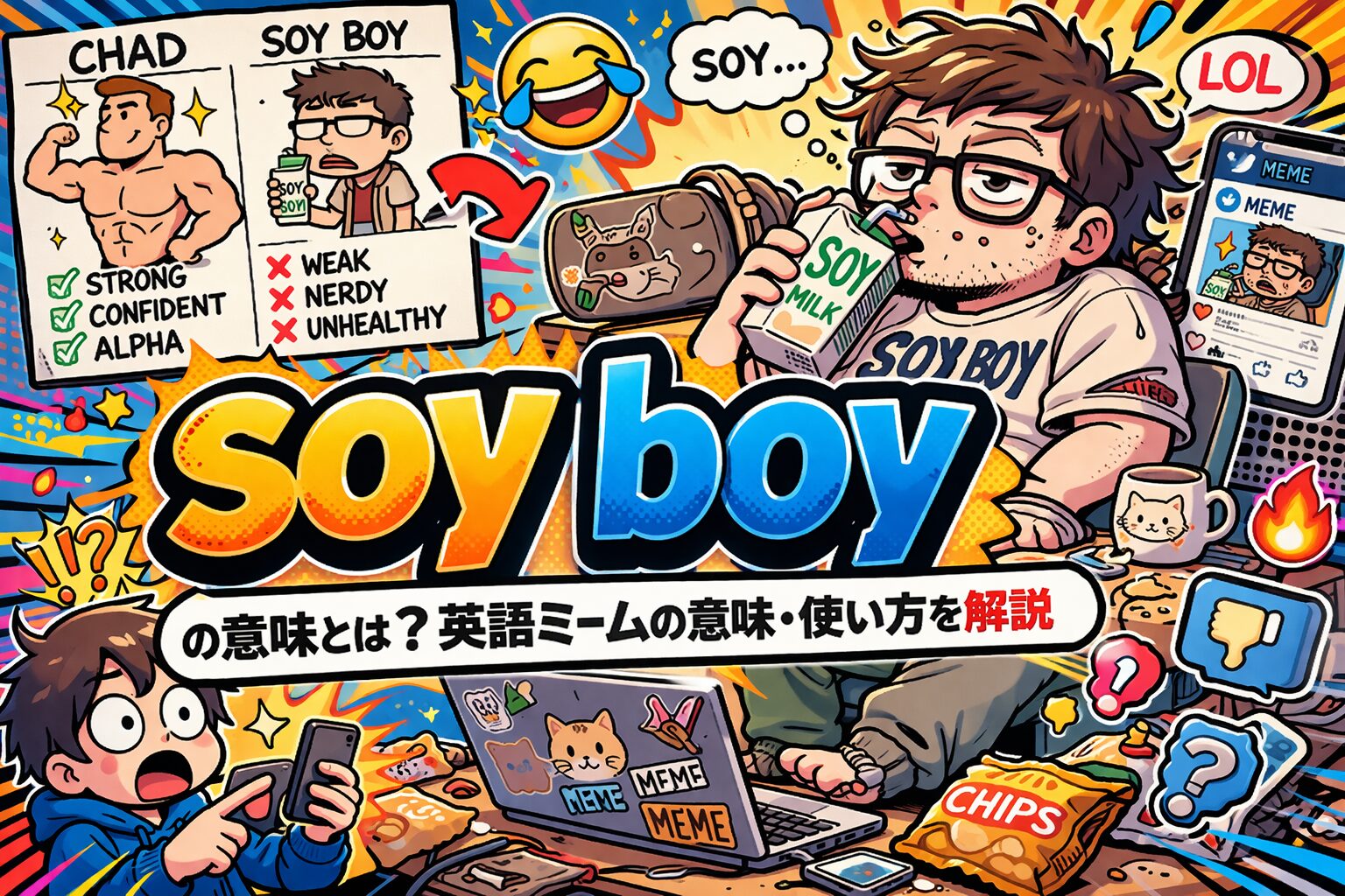 soy boy の意味とは？英語ミームの意味・使い方を解説
