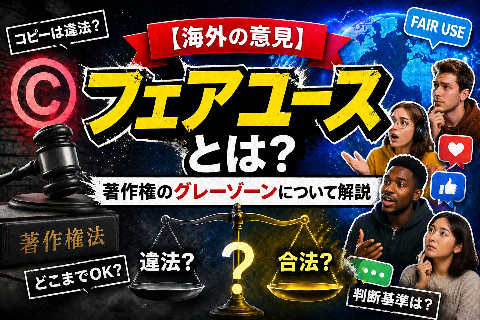 【海外の意見】フェアユースとは？著作権のグレーゾーンについて解説