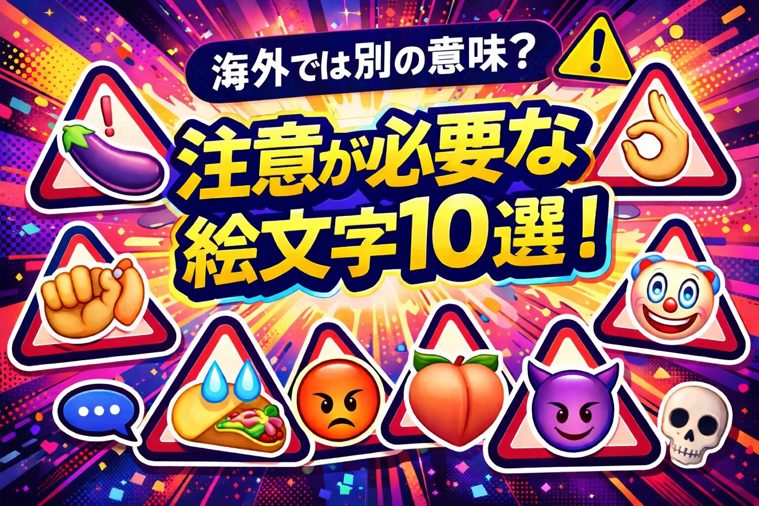 海外では別の意味？注意が必要な絵文字10選｜🍑🍆💦などの隠語的用法を解説