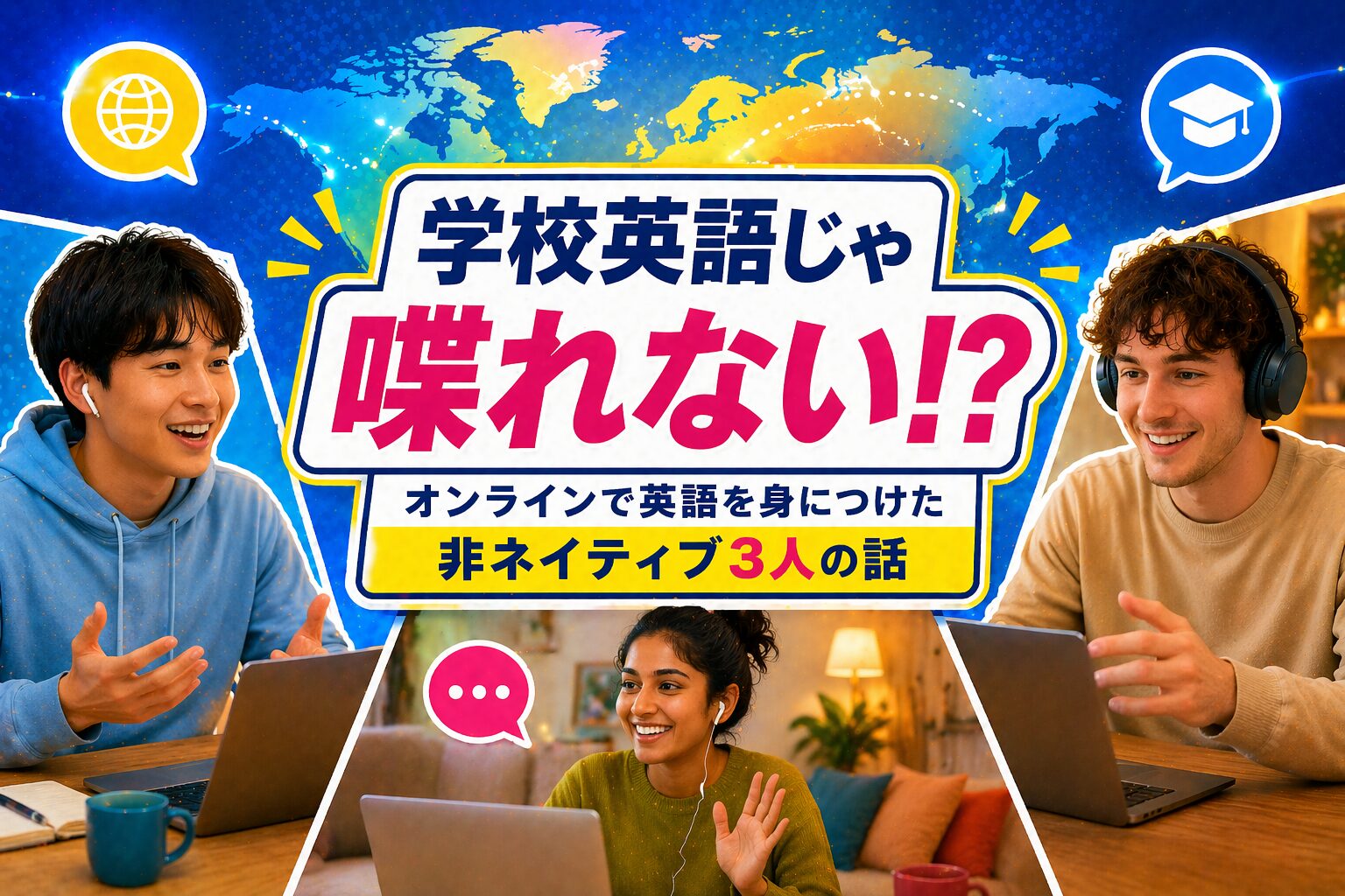 【海外の意見】学校英語じゃ喋れない！？VRとDiscordで英語を身につけた非ネイティブ3人の話