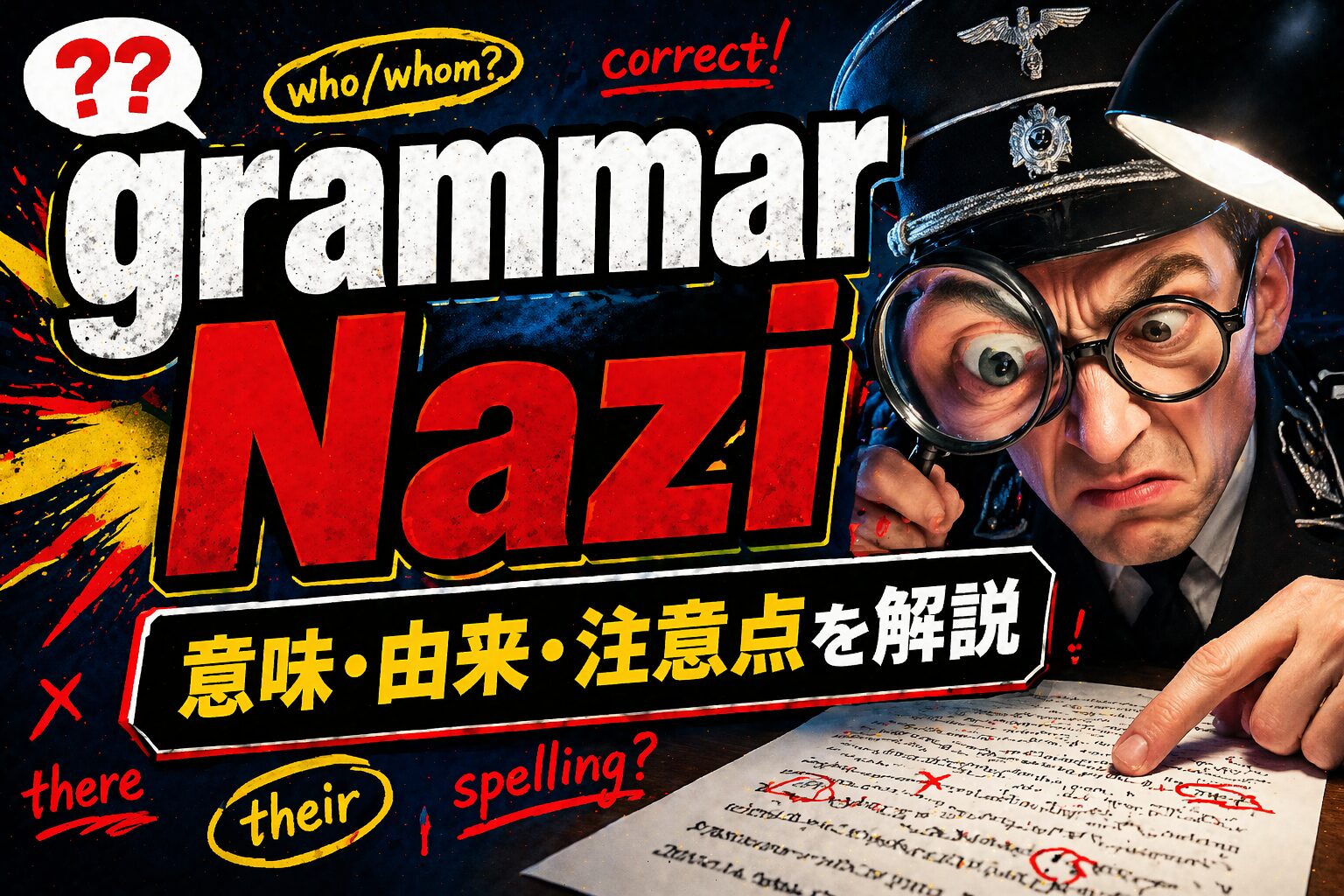 grammar Nazi とは？「文法警察」を表すネットスラングの意味・由来・注意点を解説