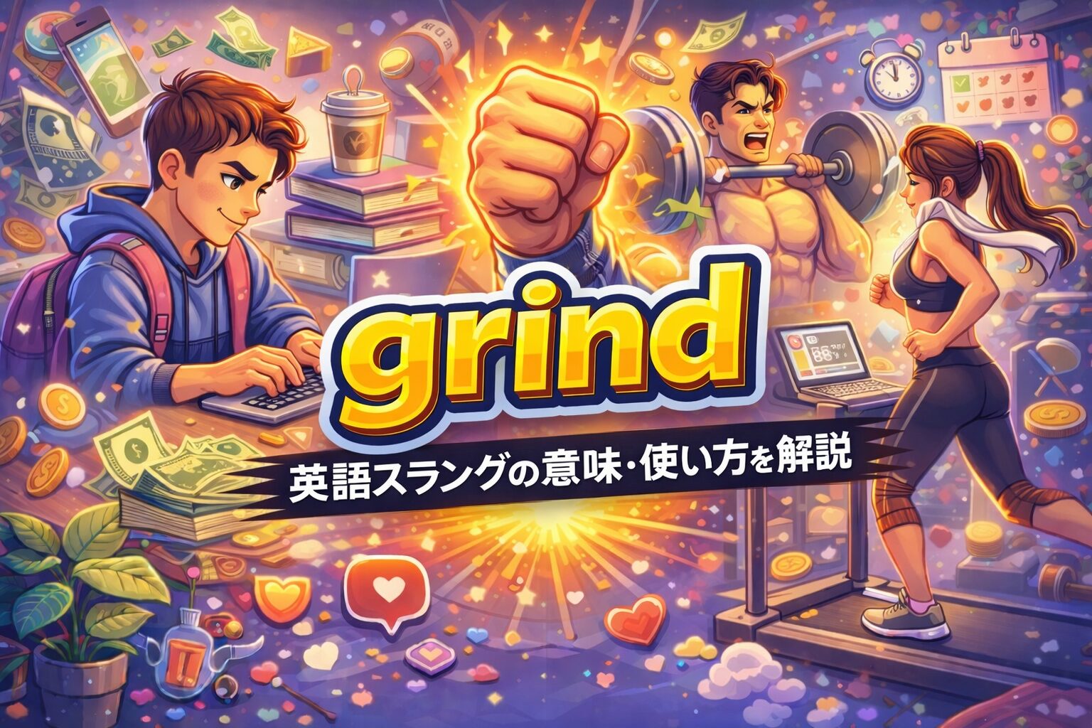 grind の意味とは？英語スラングの意味・使い方を解説