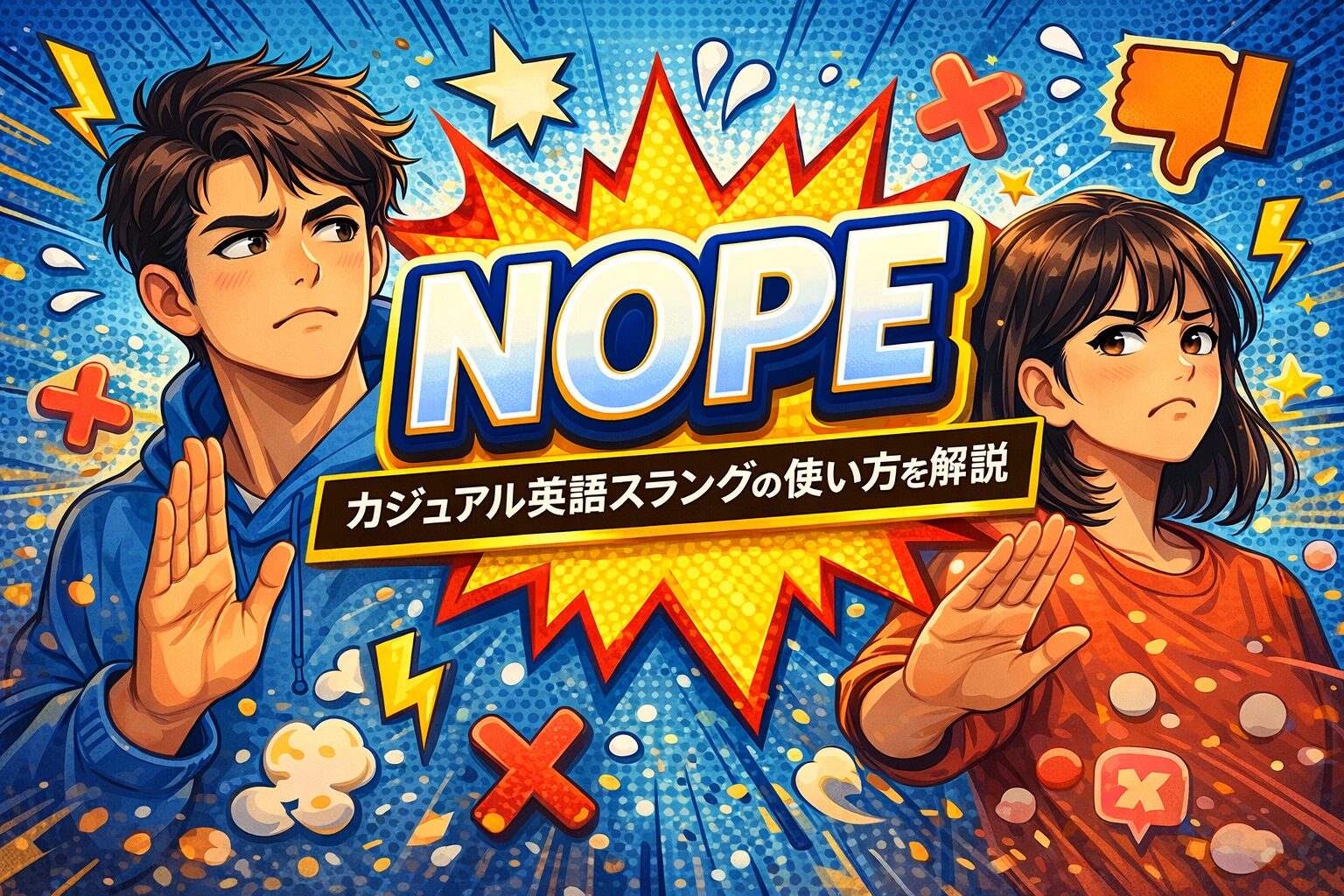 nope の意味とは？noより砕けたカジュアルな英語スラングの使い方を解説