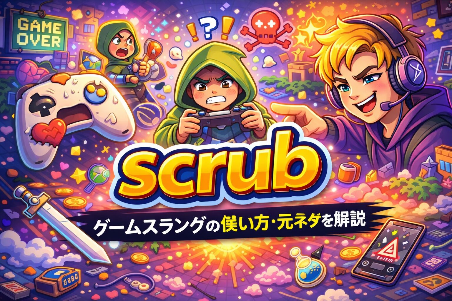 scrub の意味とは？ゲームスラングの使い方・元ネタを解説